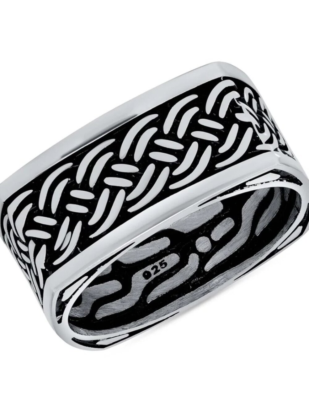 NEW 925 STERLING SILVER FANCY WEDDING BAND